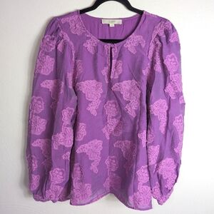 LOFT Purple Floral Blouse